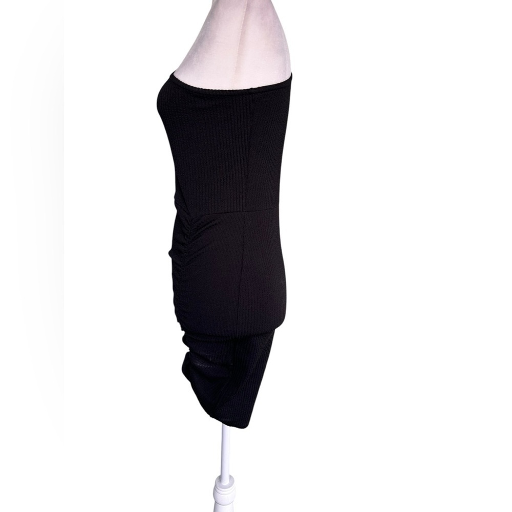 Pretty little thing BLACK ONE SHOULDER LONG SLEEVE BODYCON DRESS NWT Size 6 - Picture 6 of 13